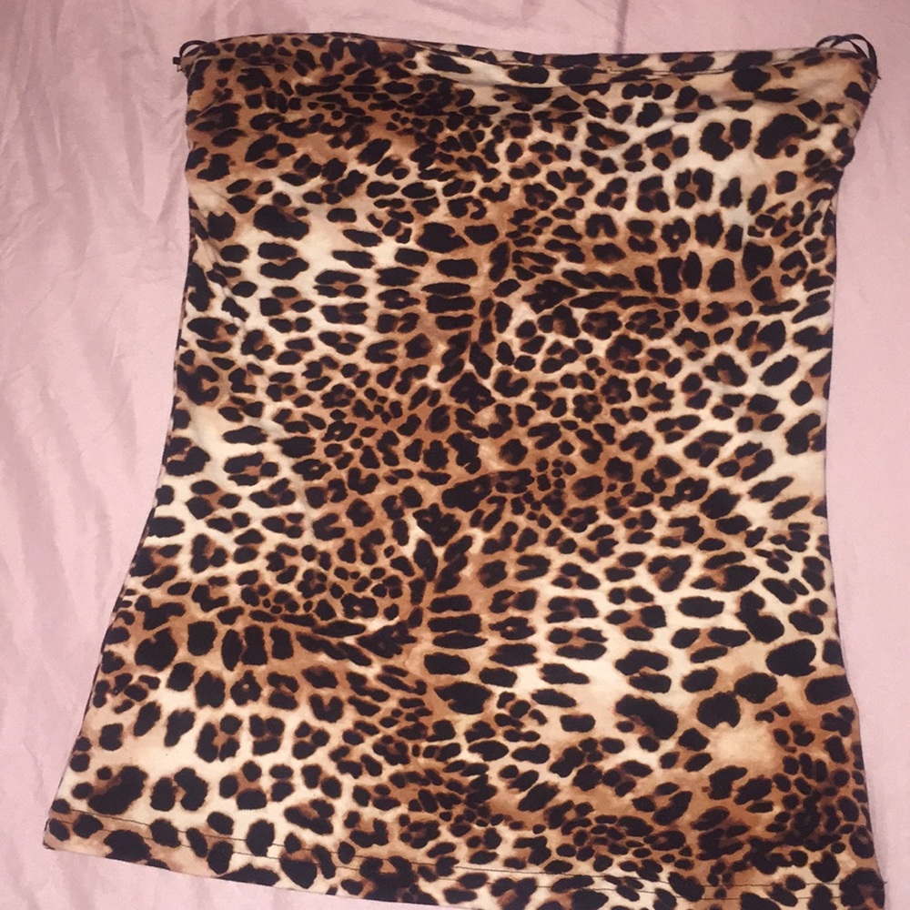 Leopard strapless top by H&M